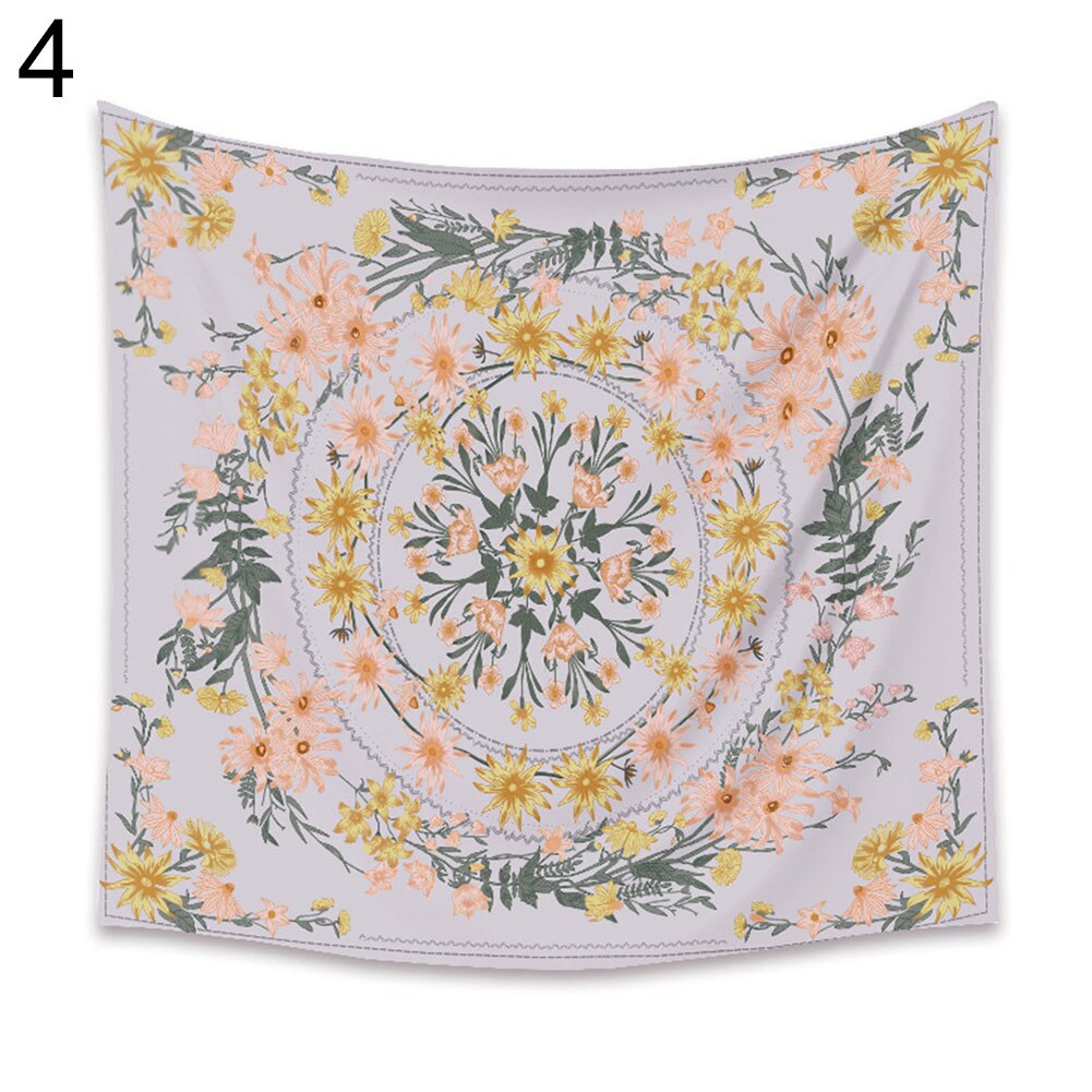 Tapiz colgante de pared de flores estilo bohemio manta decoración de fondo: 130x150cm / 4