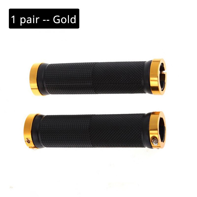 ODI Grips Aluminum Alloy Lock Ring Mountain Bike Grips Silicon Bicycle Handlebar Grip Shock Absorber MTB Bike Handle Bar Part: Model-2-Gold