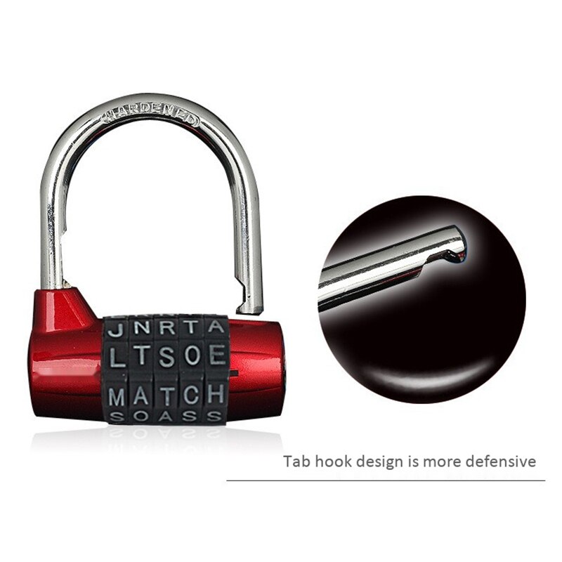 ABKT-5 Letter Zinc Alloy Combination Padlock Code Password Lock Door Cabinet Drawer Bike Motorcycle Student Locker Locks