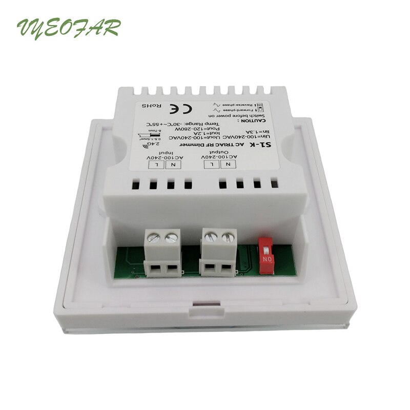 Novo Led Triac Dimmer AC 100-220 V de Alta Tensão de Entrada de Saída do Diodo Emissor de Bordo de Fuga Escurecimento Wall Mounted 1.2A triac Dimmer S1-K