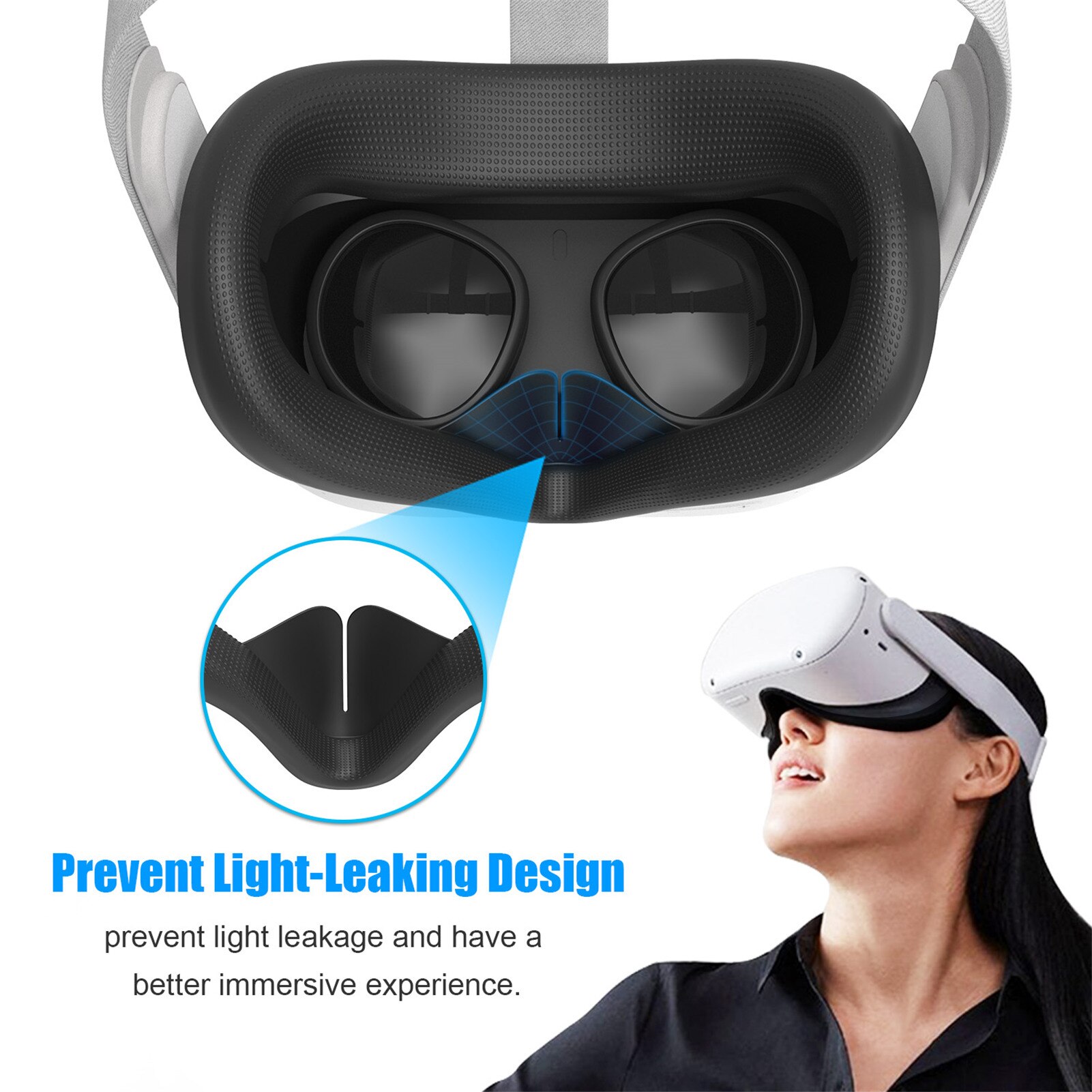 Eye Mask Cover Voor Oculus Quest 2 Vr Bril Siliconen Anti-Zweet Anti-Lekkage Licht Blokkeren Eye Cover oculus Quest 2 Accessoire