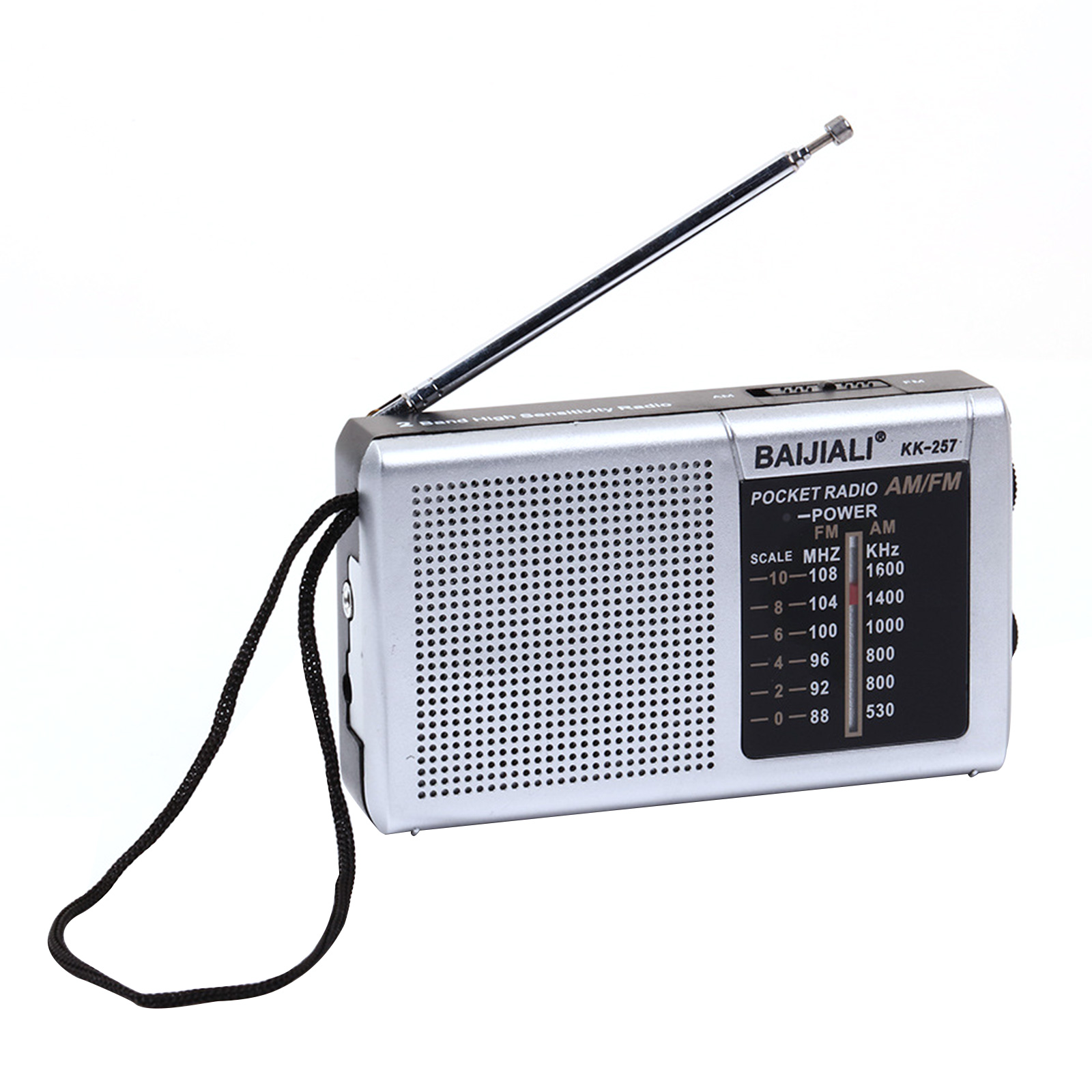 AM FM Radio Receiver Built-in Loud Speaker Portable Battery Radio AA Battery Operated Mini Mono Radios With Antenna For Elderly: Silver