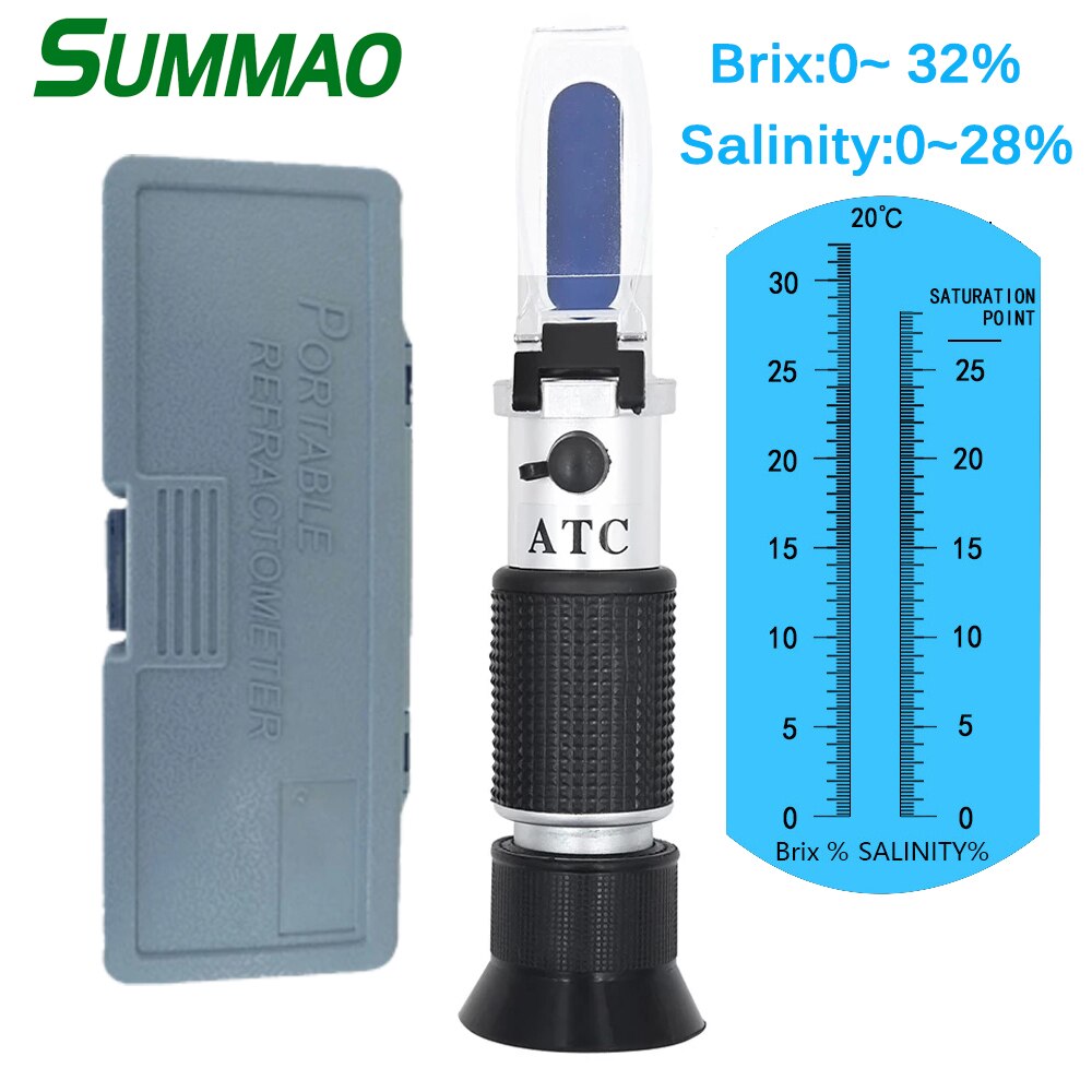0-20% Brix Refractometer Milk Brix Tester Sugar Content Meter Milk Monitor Analyser Refractometro Juice Concentration Detector: With Box