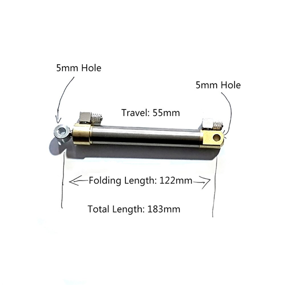 Hydraulische Cilinder Miniatuur Olie Cilinder 55 Mm/75 Mm/90 Mm Slag Reizen Voor Rc Graafmachine Bulldozer Miniatuur industrie