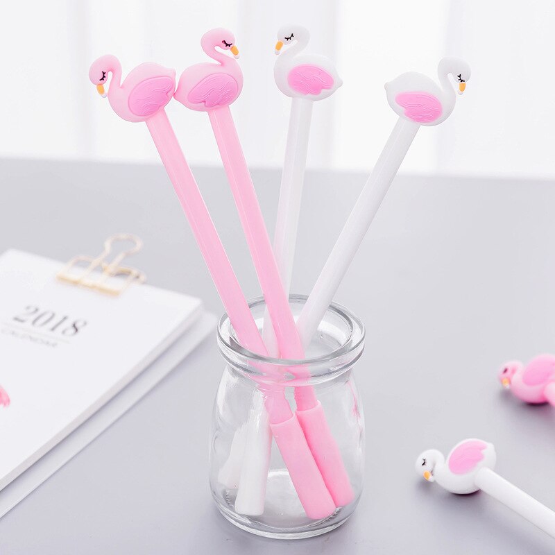 1 pièces stylo flamant rose cygne Gel stylo Signature Escolar Papelaria école fournitures de bureau promotionnel