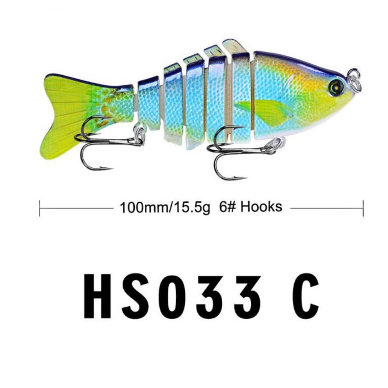 10cm 15.61g Wędkarstwo wabik plastikowa twarda przynęta multi-sekcja ryby bioniczny przynęta HS033 karpia paski gitara basowa Pesca wędkarskiego SwimBait: type3
