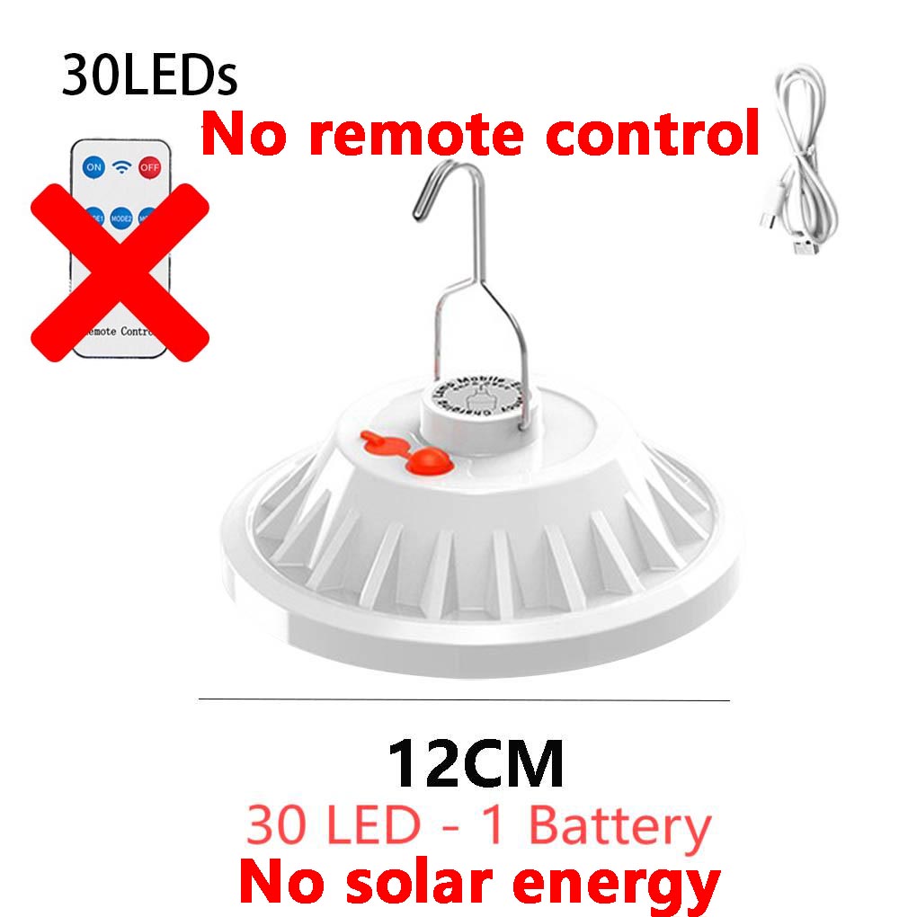 30W LED Solar Camping Lamp USB Charge Afstandsbediening Lantaarn Draagbare noodgeval voor avondmarkt Outdoor Garden Yard Light: 2.5W