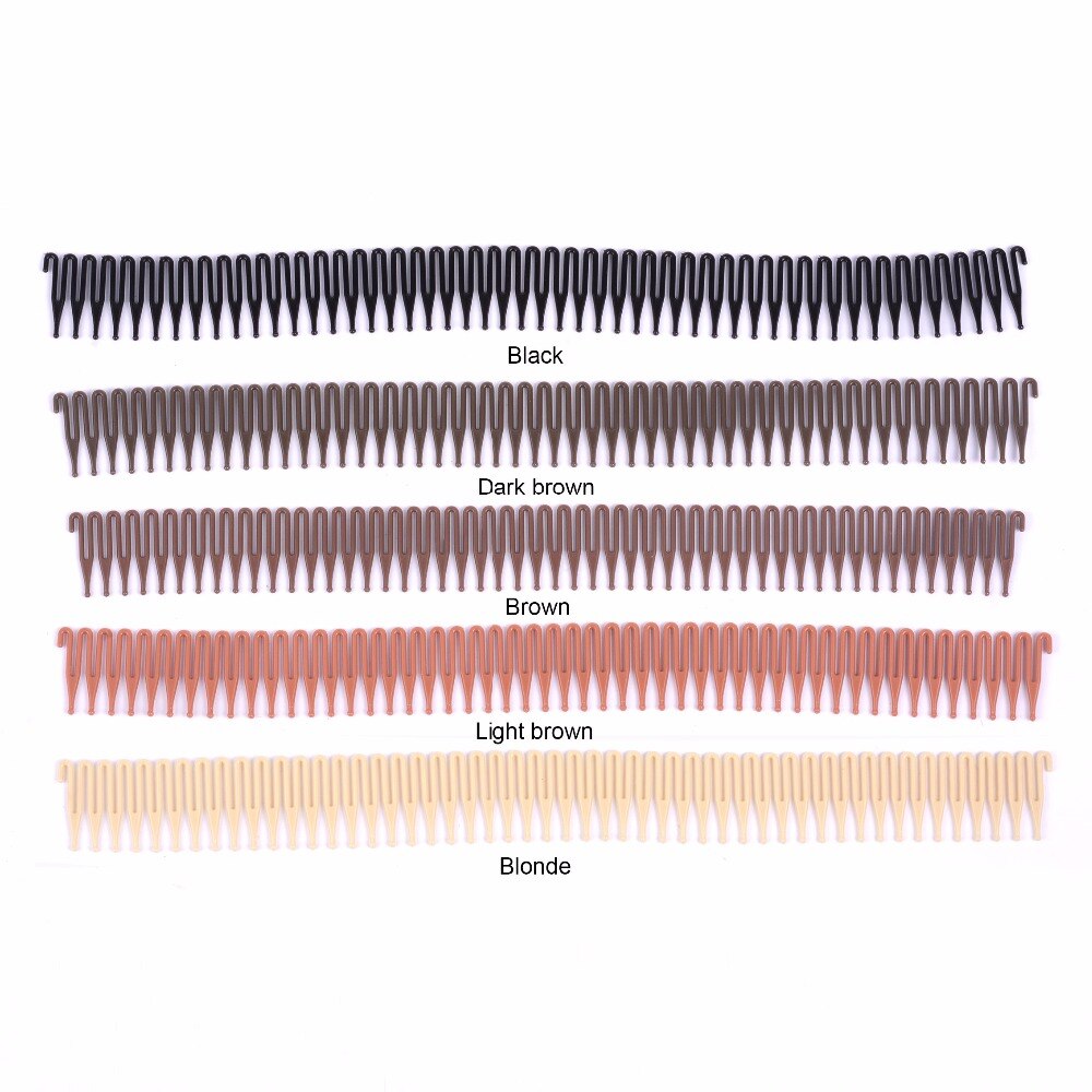 -Clip de Peluca de Peine corto de 12 PCS-PVC para peluca/trama de cabello/extensión de cabello/peluca sin pegamento de encaje -- se puede cortar en piezas