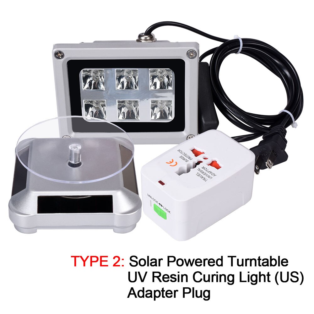 Stand Holder Solar Power Turntable 360 Degree Rotating Display UV LED Resin Curing Light Lamp Parts For DLP/SLA 3D Printer: Type 2