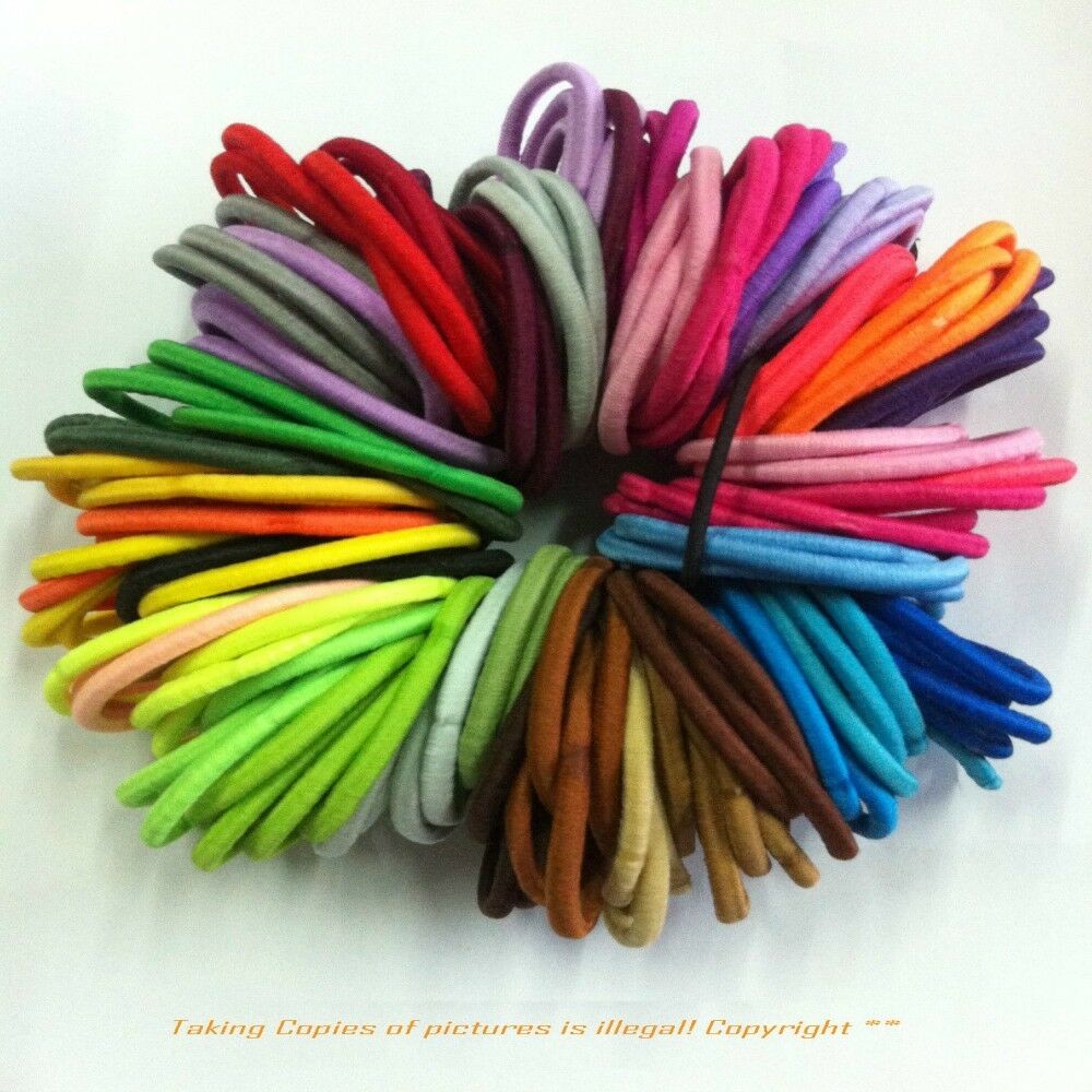 50/100Pcs Colorful Nylon Rubber Bands Elastic Hairbands for Girls Kids Scrunchie Elastic Ponytail Holder Hair Ties Accessories: Dark color Mix 50pcs