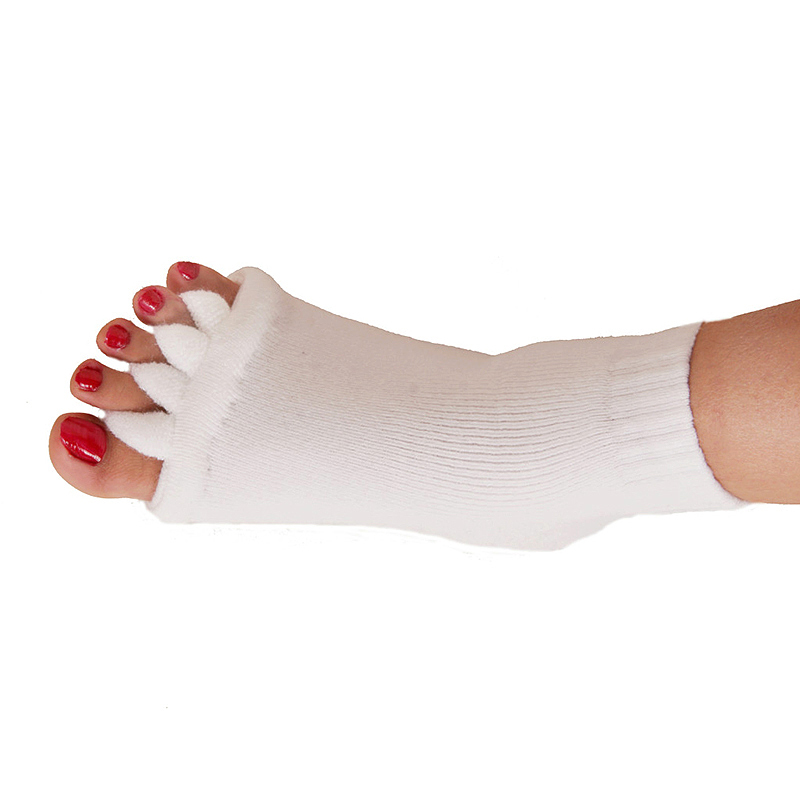 Calcetines de cinco dedos para juanetes, Corrector, separadores ortopédicos para el dolor, Hallux Valgus, cuidado de los pies, herramientas de pedicura, 1 par: Blanco