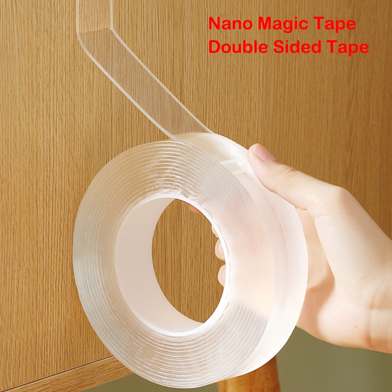 1M/2M/3M/5M Transparent Nano Magic Tape Double Sided Tape No Trace Fixing Tape Reusable Waterproof Adhesive Tape Cleanable Home