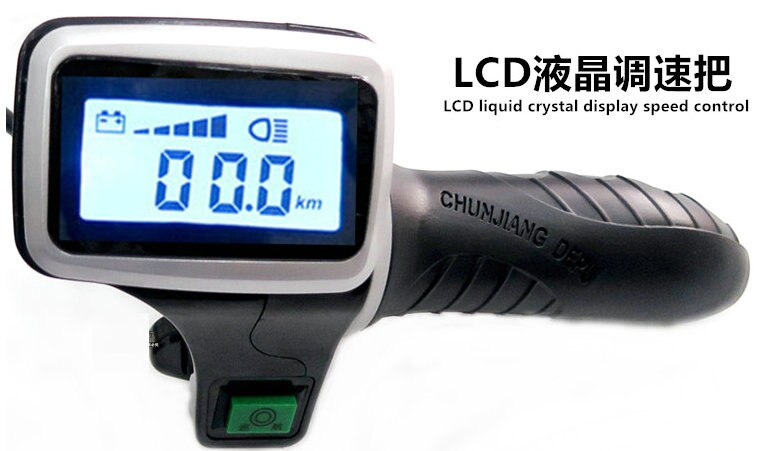 twist throttle gas handle grips with led display screen and cruise switch accelerator for electric scooter ebike moped tricycle