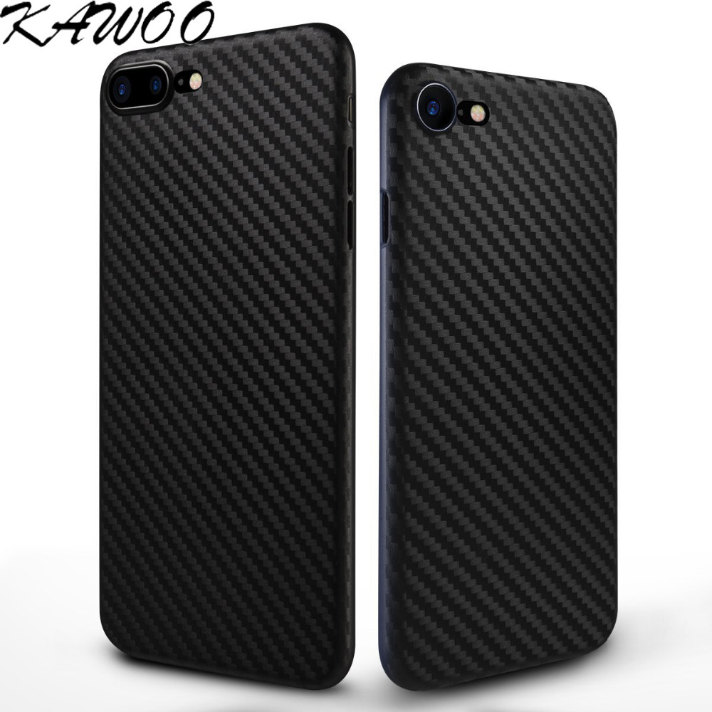 Funda ultrafina de fibra de carbono para iPhone, carcasa suave para iPhone 7 Plus 8 6S Slim PC Phone Capa Coque X para iPhone 6 Plus 8 Plus 6 7 8