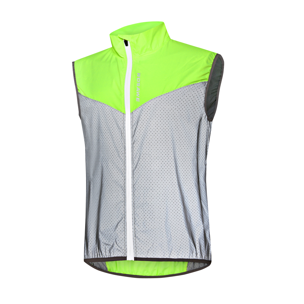 WOSAWE Full Reflective Cycling Jacket Men&#39;s Coat Spring Autumn Bicycle Windbreaker Bike Soft Windproof Waterproof Running Jacket