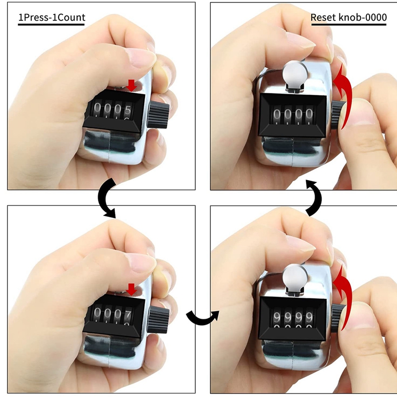 12 Pcs Hand Tally Counter 4-Digit Lap Counter Clicker, Manual Mechanical Handheld Pitch Click Counter for School Golf