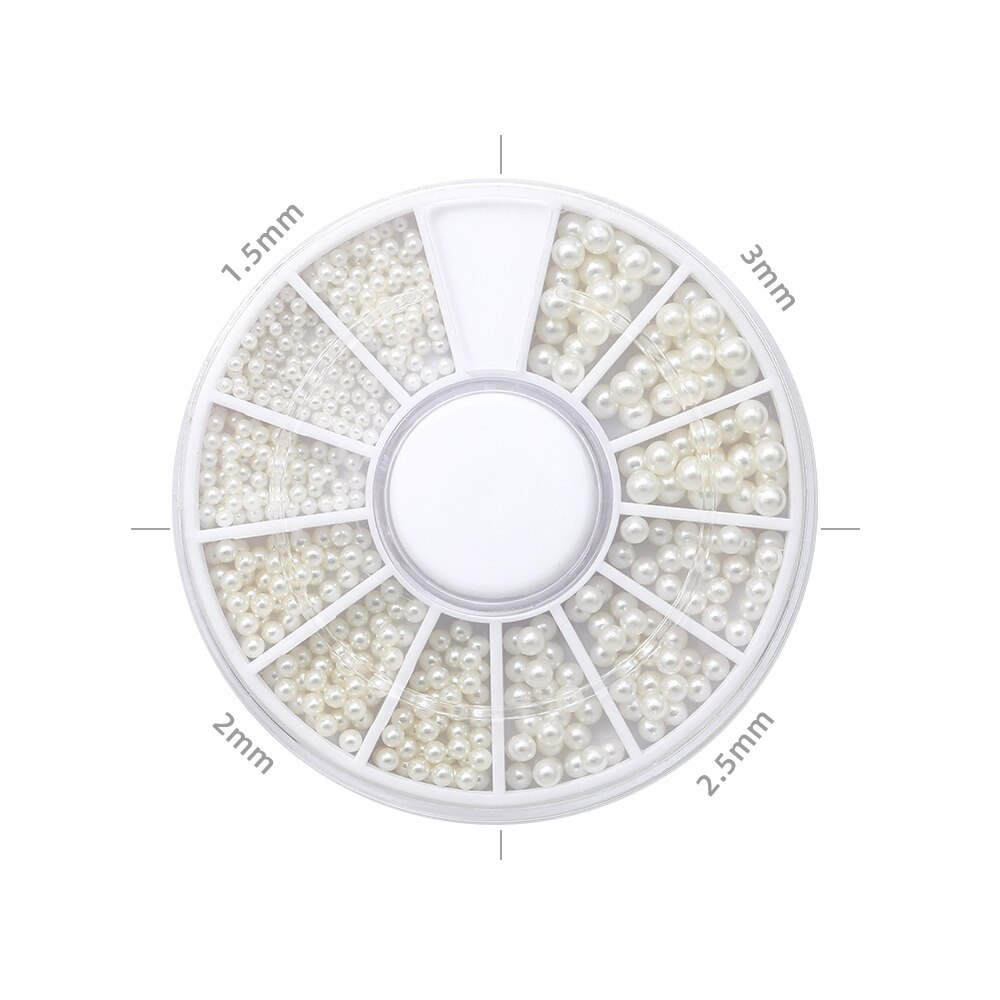HNUIX-Cuentas 3d de diamantes de imitación para decoración de uñas, adornos para manicura de salón de belleza, color blanco, mezcla de tamaños: 04