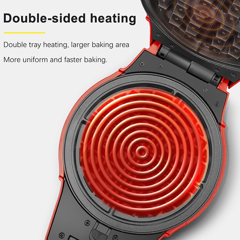 3 in 1 Mini Portable Waffle Maker Machine Non-Stick Household Multi-Functional Electric Donut Maker Interchageable Plates