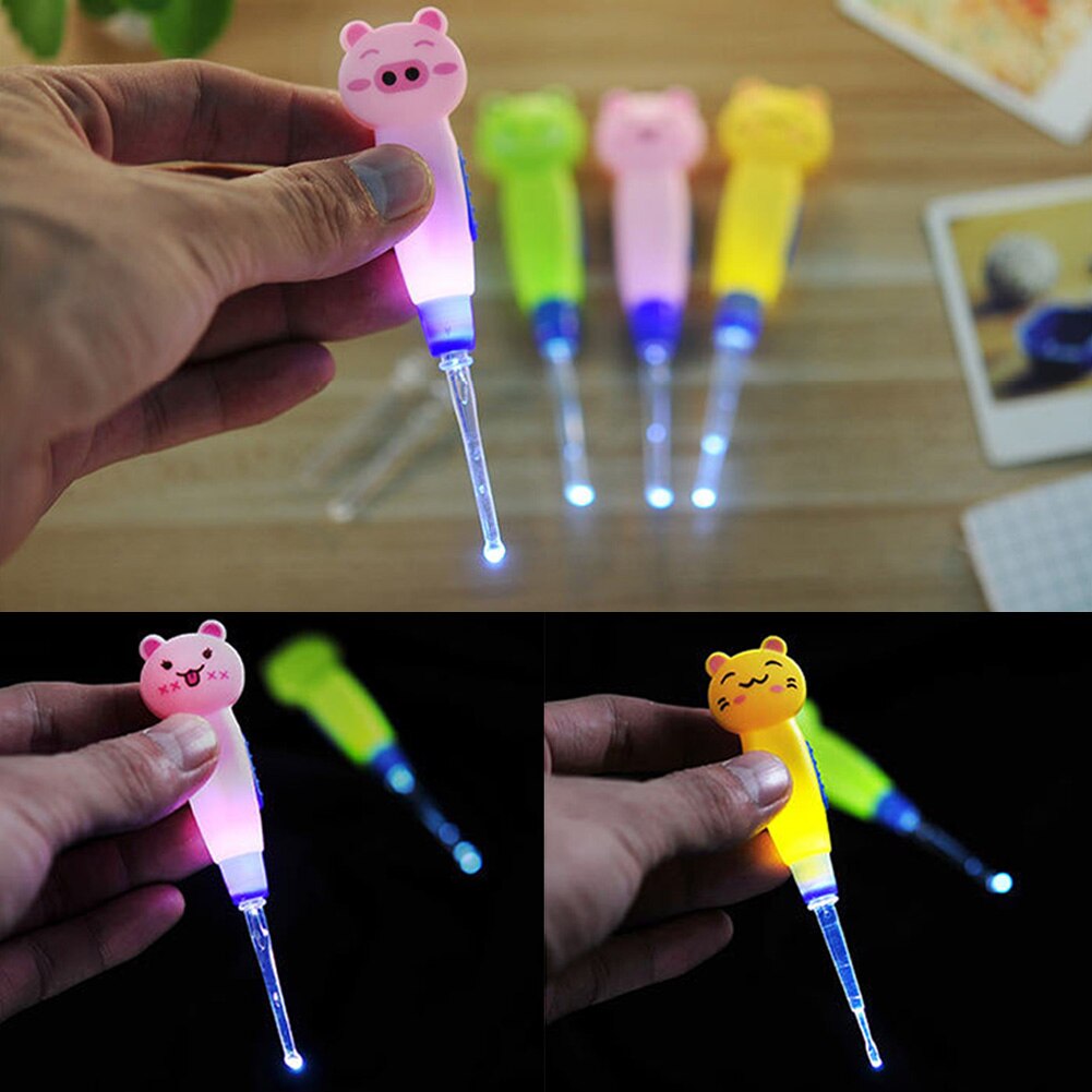 Baby Volwassenen Zorg Oren Schoonmaken Met Licht Oorsmeer Lepel Graven Lichtgevende Graven Oor Japanse Stijl