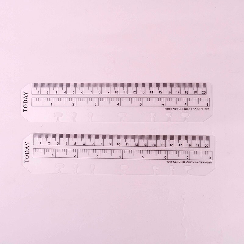 PVC 6/7 fori righello per legante pianificatore taccuino 2pz bella indice ufficio scolastico righello segnalibro taccuino accessori classico: Tranparent  A5