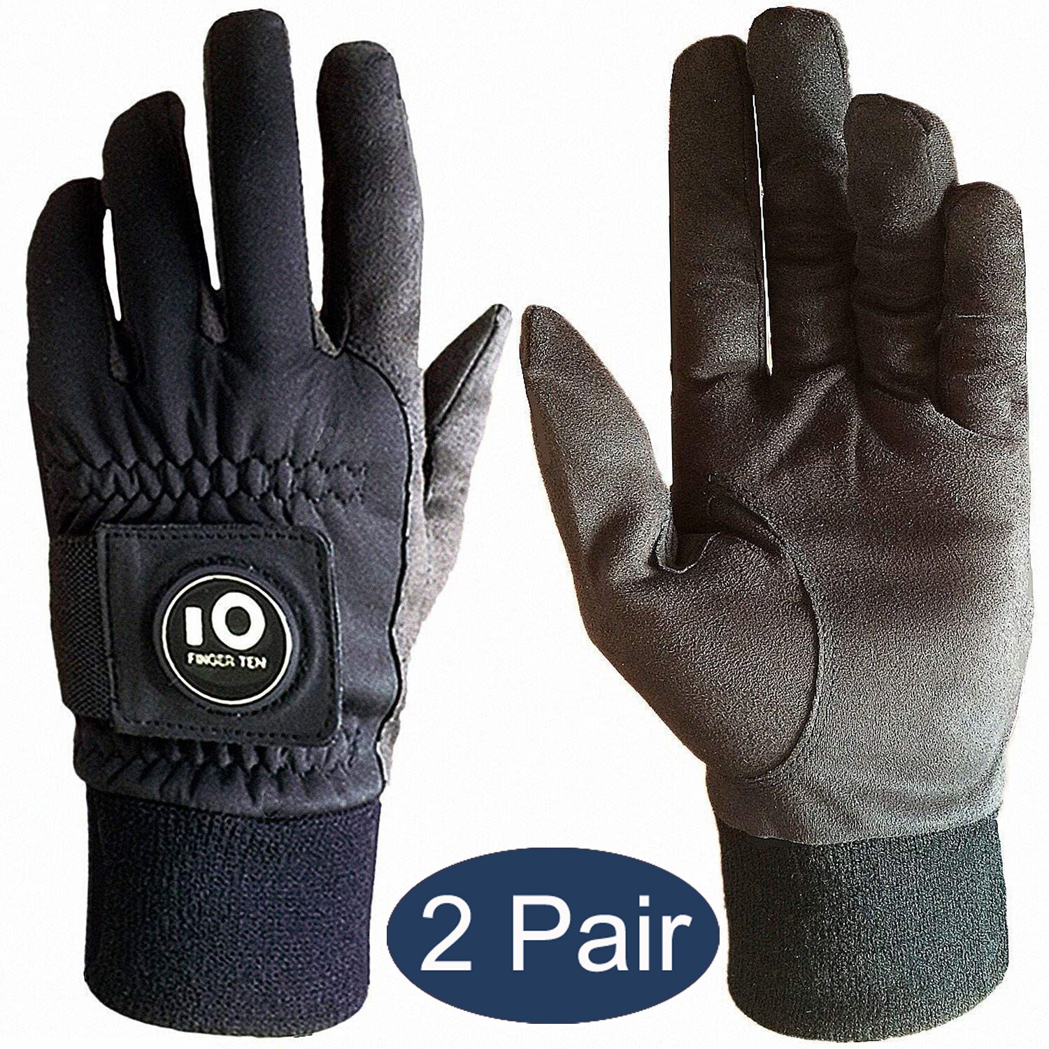 Gants de Golf d'hiver pour hommes, avec poignée coupe-vent, imperméable, marqueur de balle S M ML L XL, directe: Type1 - 2Pair / L