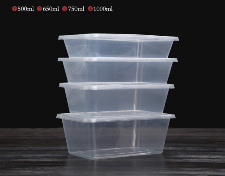 Conteneurs de préparation de repas micro-ondable | Avec couvercles transparents 10paks