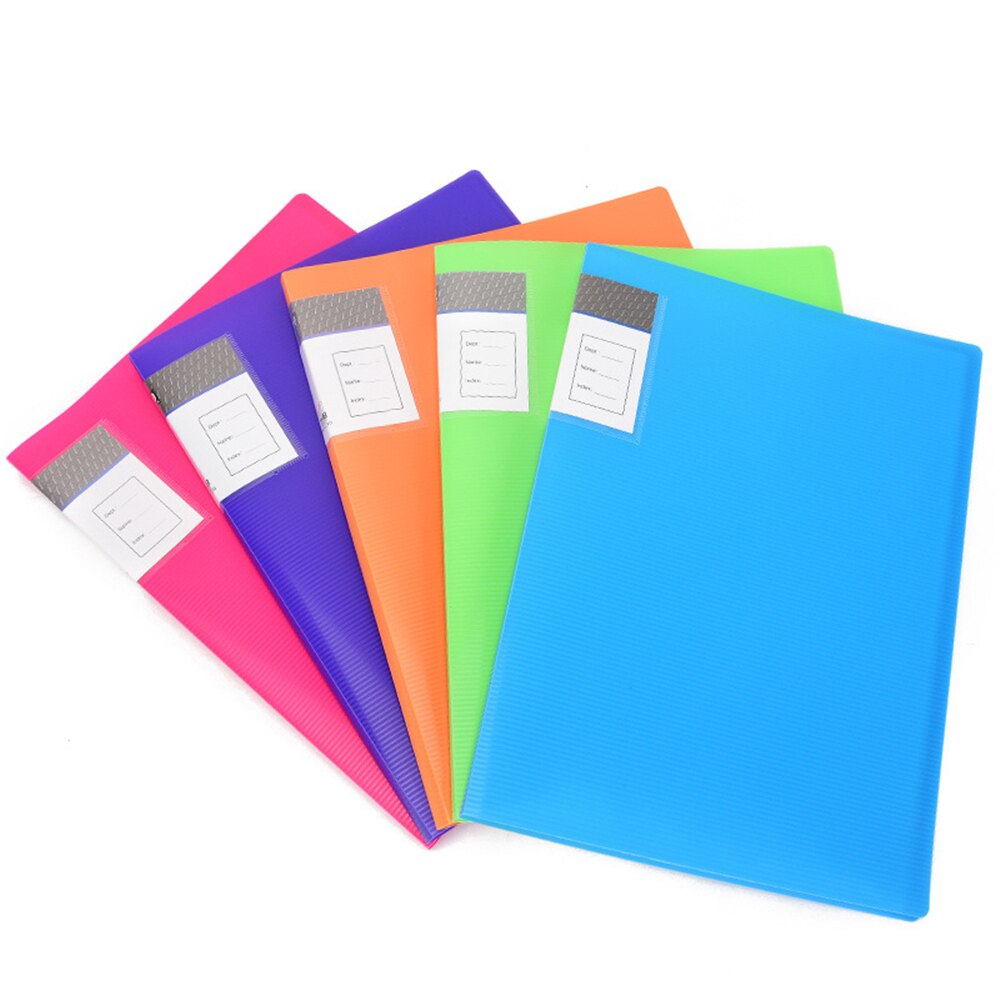 A4 mapper display bog 40/60 sider indsæt mappe til kontor skole dokument opbevaring fil hæfte tilfældig farve: 60sj