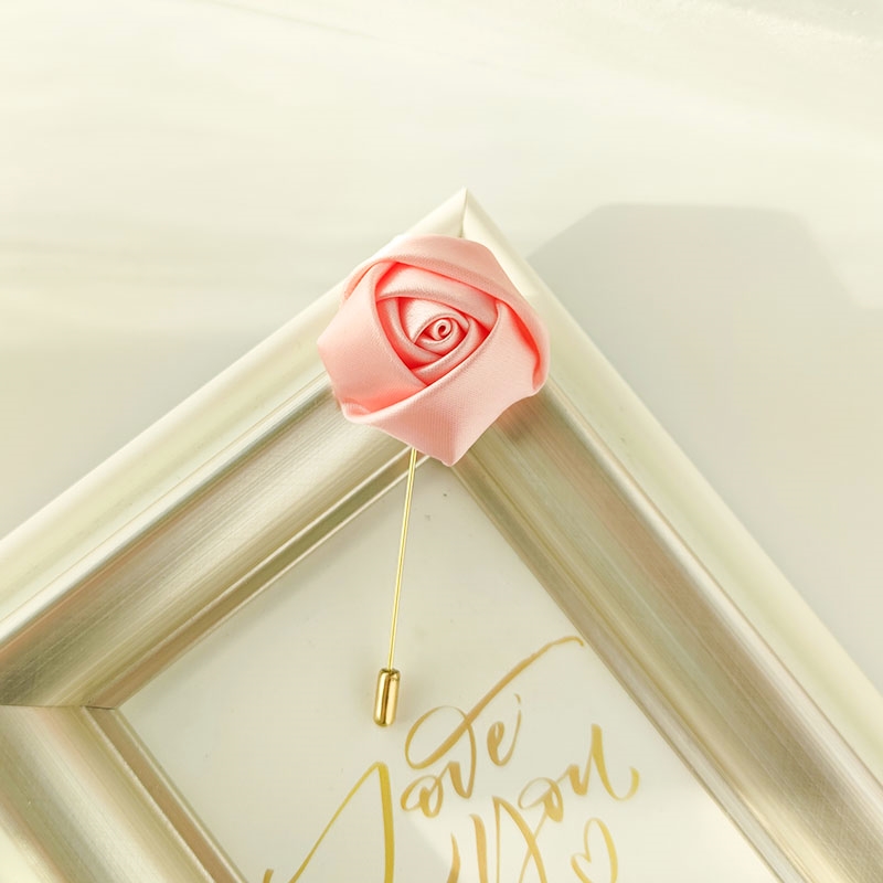 Alfileres Boutonniere para novio para hombre, ramillete de boda, broche para mujer, flores, rosas, ojal de seda para padrino de boda, accesorios para traje de matrimonio, graduación A: Champán
