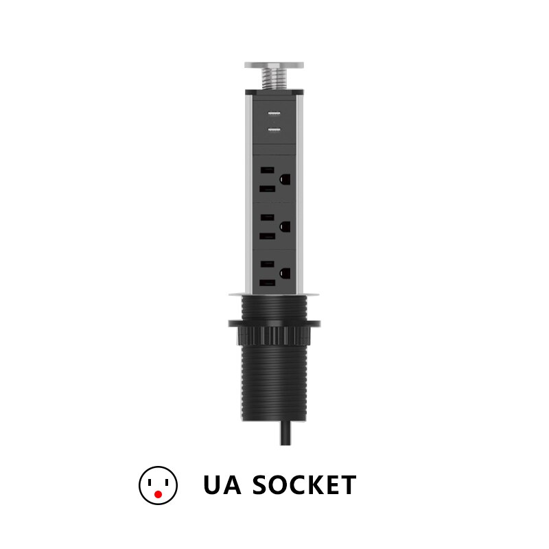 Avoir Pull Up Retractable Countertops In The Table Desktop Power Socket With USB For Home Worktop EU FR UK Plug Multiple Sockets: 3US2U