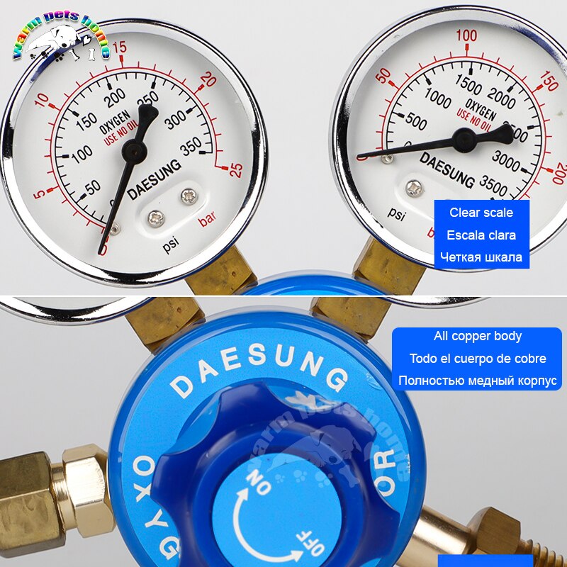 Oxygen Cylinder Pressure Reducer Acetylene Oxygen Gas Pressure Gauge Oxygen Pressure Gauge Pressure Reducing Valve