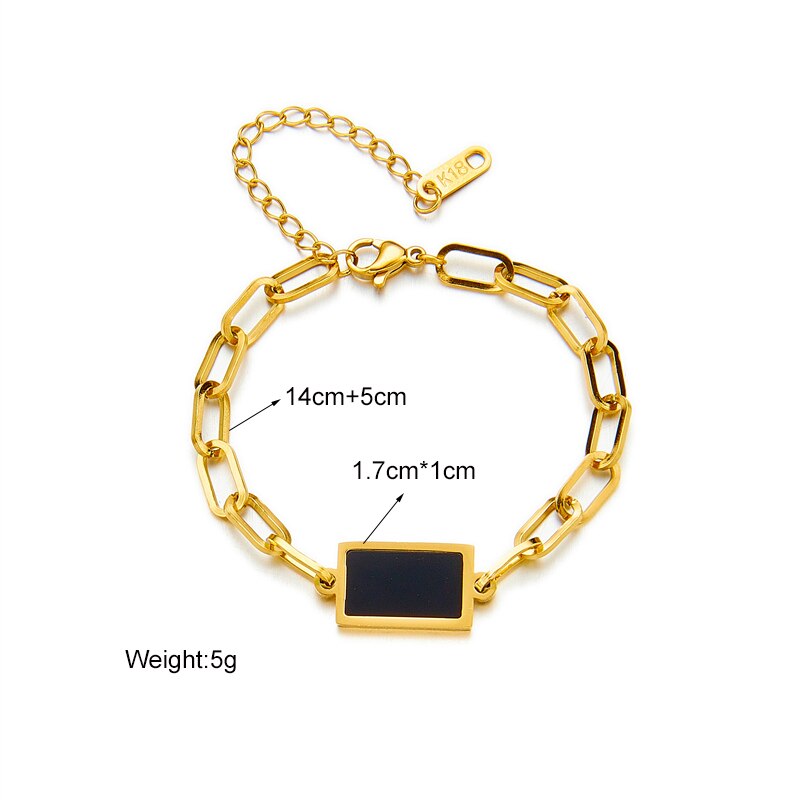 MEYRROYU 316 Edelstahl Schwarz Geometrische Charme Kette Armbinde für Frauen Jahrgang Aussage Schmuck браслет pulseras mujer 팔찌