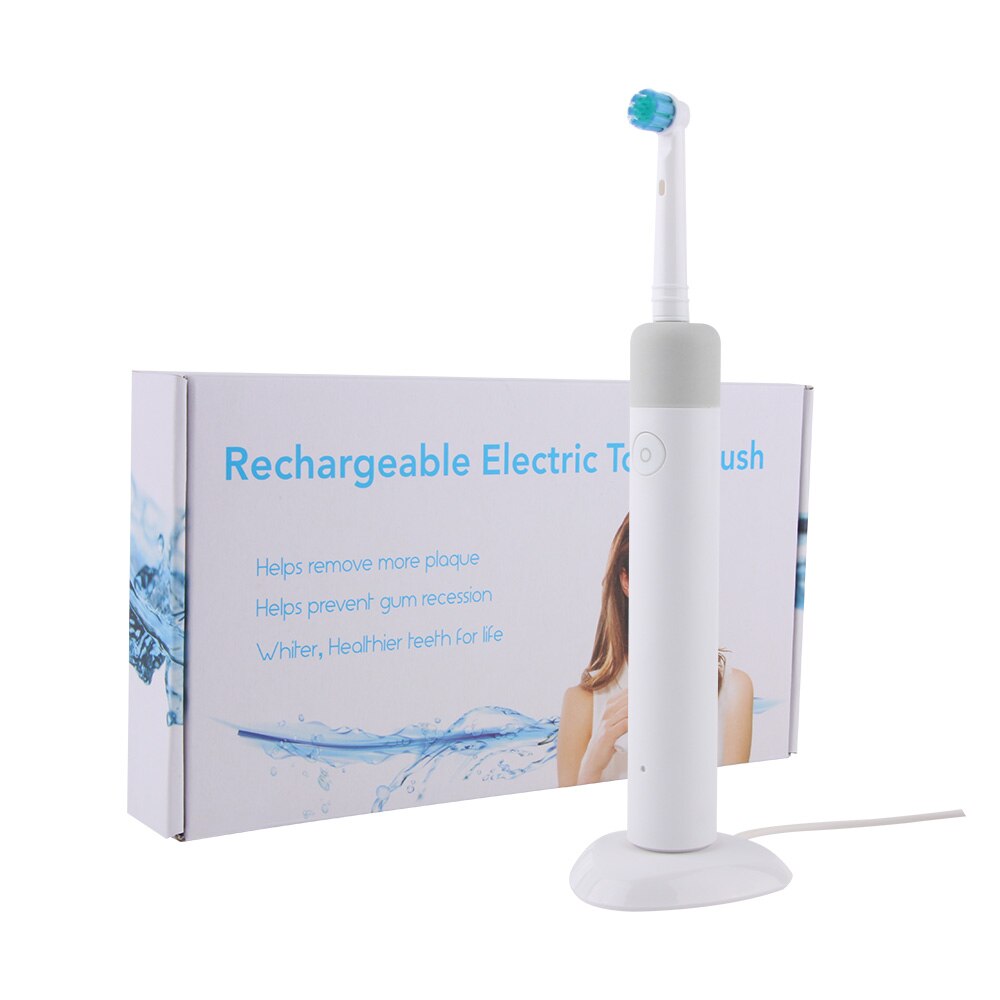 USB Charge Pro electric toothbrush rechargeable smart sonic tooth brush with replacement Brush Head teeth clean tools For Adults: gray