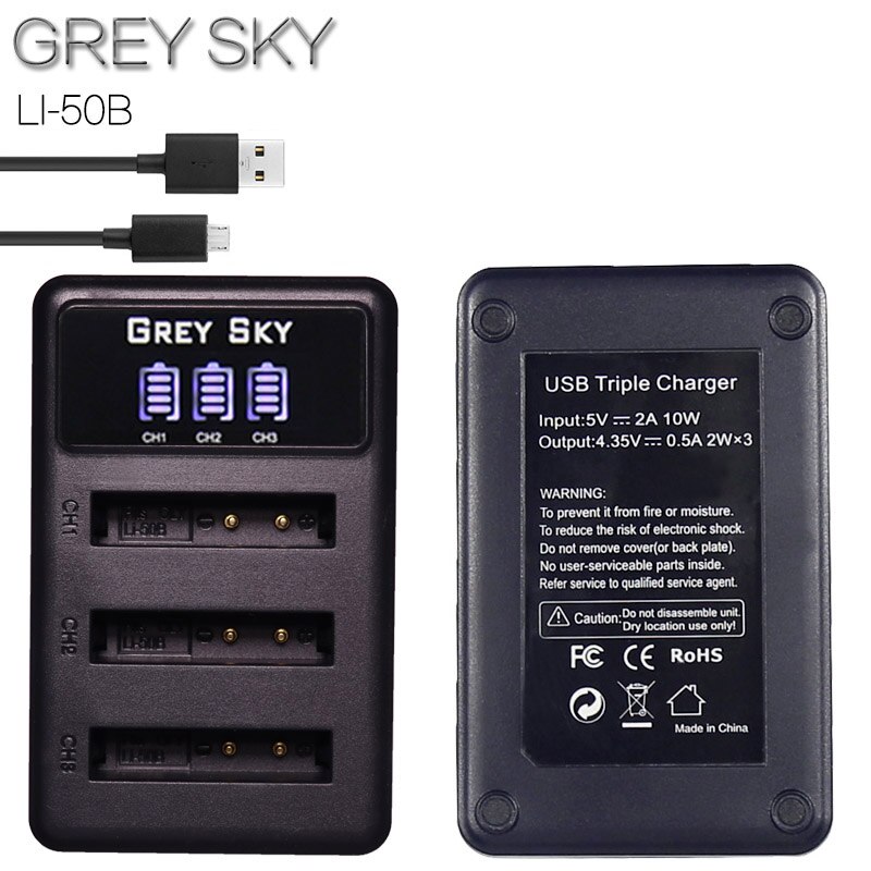 Cargador de batería y lcd li50b Li-50B LI50B li 50B para OLYMPUS SP 810 800UZ u6010 u6020 u9010 SZ14 SZ16 D755 u1010 SZ30 SZ20 XZ-1: 1 charger