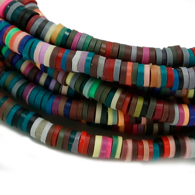 Mixed Color 3/4/5/6mm 400pcs Polymer Clay Chip Disk Loose Spacer Beads for Handmade Craft Sweing Cloth Jewelry