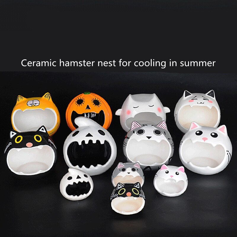 Hamsteri söpö eläinhäkki pieni lemmikki keraaminen talo nukkumispesä lemmikkisänky rotta hamsterinlelut häkki kaikkina vuodenaikoina kodin tarvikkeet
