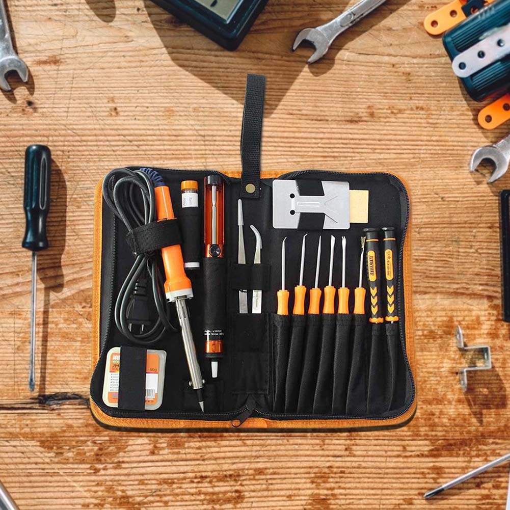 Universal Electric Welding Soldering Iron Kit Tool Bag Electric Iron Maintenance Tool Bag for Household Hardware Repair