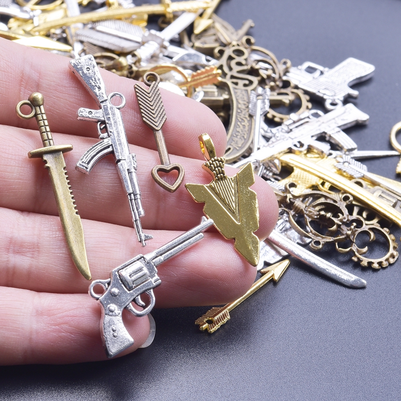 30 Uds. De dijes de animales de nota musical de avión de Metal de colores mezclados para fabricación de joyas, suministros DIY, pendientes, pulseras, accesorios, colgantes: Marrón
