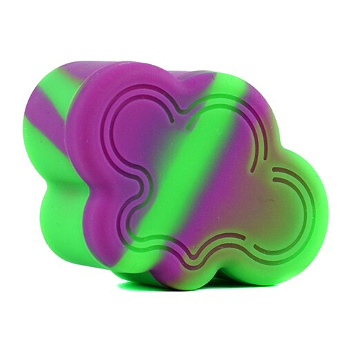 1pc Small Cloud Shape Silicone Dab Container Nonstick Container Tank Portable 22ml Storage Box for Oil Wax Jar: green purple