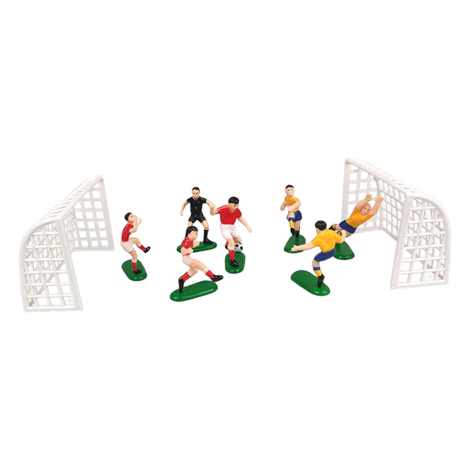 Voetbal Cake Toppers Fittings Benodigdheden Doelpoort DIY Mini Spelers Decoraties voor Kinderen Verjaardag Voetbal Thema Bakken Cupcake: Deep Sapphire