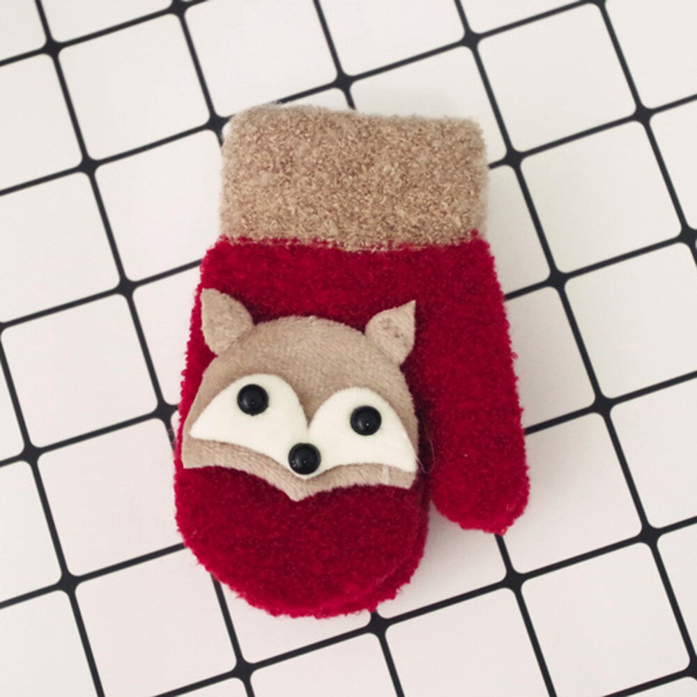 Kerstmis Peuter Baby Winter Handschoenen Leuke Thicken Stiksels Meisjes Jongens Van Winter Warm Bandjes Handschoenen Wanten M840 #