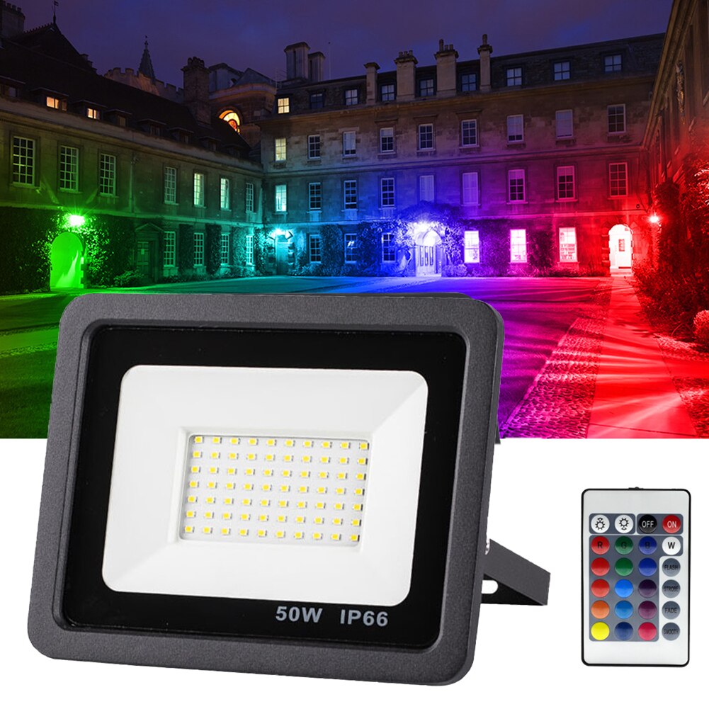 110V/220V RGB Led Floodlight 50W 100W Outdoor Wall Washer Lamp Reflector IP68 Waterproof Garden Lighting RGB Flood Light