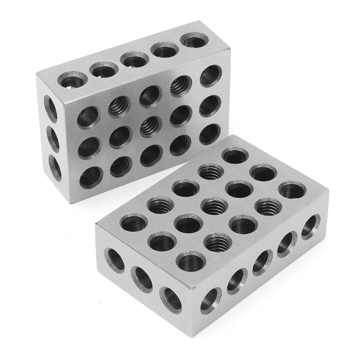 2 st härdat stålblock 23 hål parallell spännblock svarvverktyg precision 0.005mm för verktygsmaskin 25 x 50 x 75mm