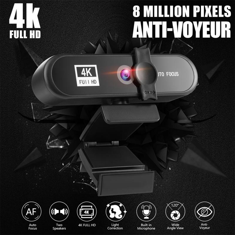 4K Webcam Full Hd 2K Web Camera Voor Pc Computer Laptop Autofocus Lens 1080P Camera Met Microfoon en Statief
