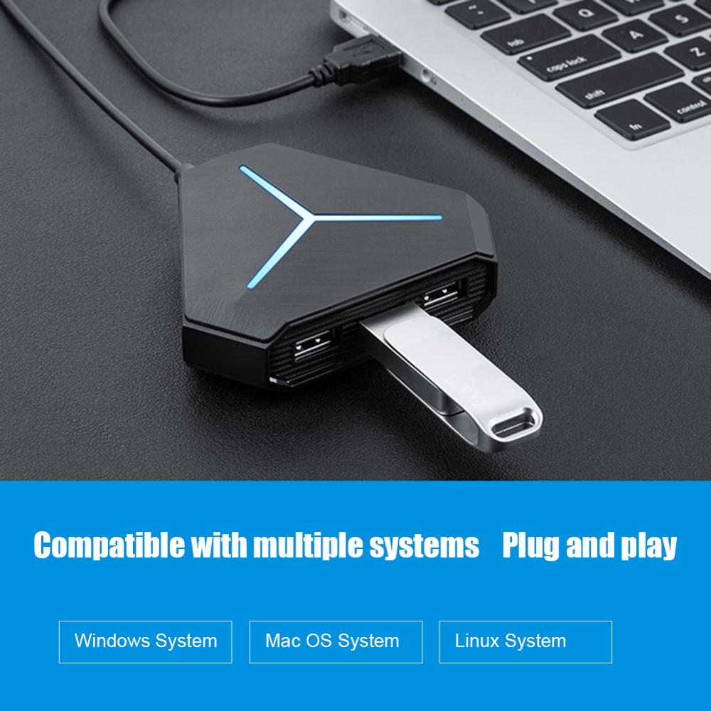 Multi Purpose USB Hub 6-Port USB2.0/3.0 Splitter SD/TF Card Reader AUX Jack Hub for PC and More