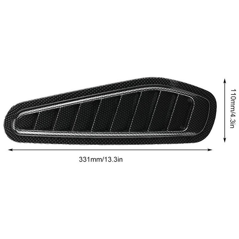Car Air Flow Intake Cover, Car Air Flow Intake Decorative Scoop Bonnet Vent Hood Cover Universal Carbon Fiber Style Auto Car Dec