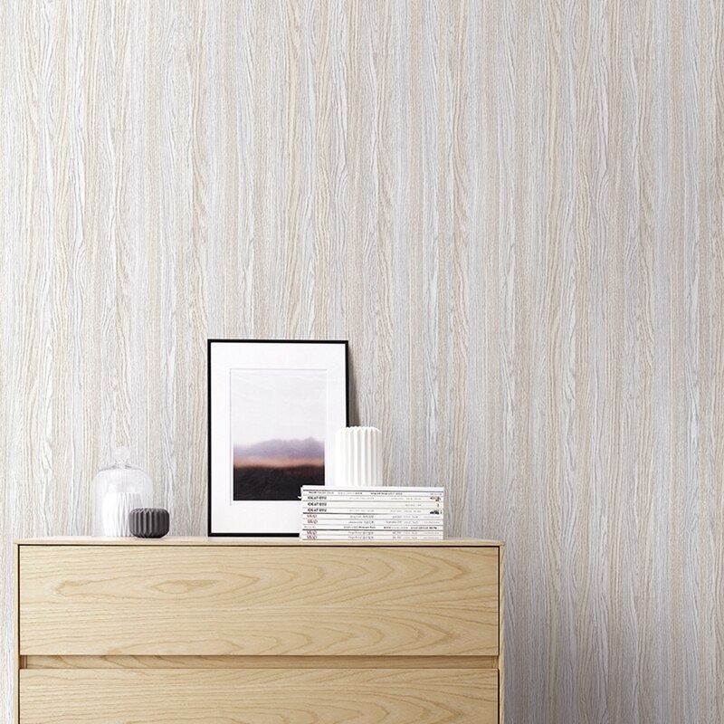 FashionSelf Adhesive Wallpaper Wood Grain Effect Waterproof Thick PVC Wallpaper Peel Stick Rolling Paper