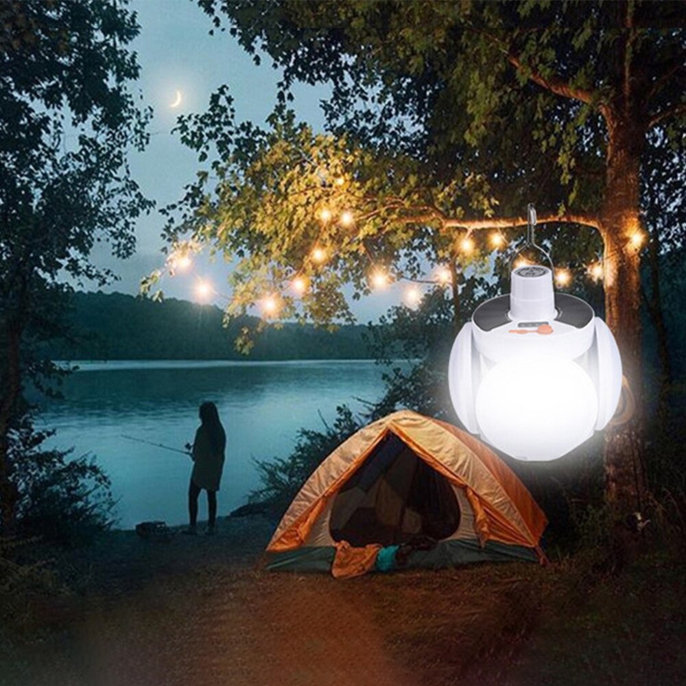 solar LED rechargeable 3 lighting modes bulbs, portable outdoor emergency lighting, camping lights IP65 waterproof