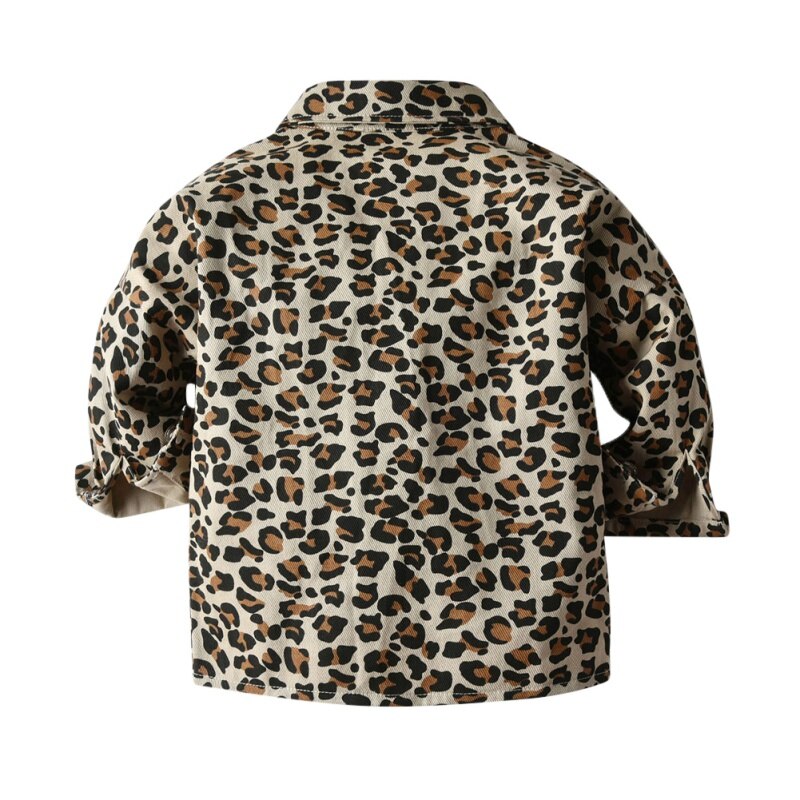 1-6t outono bebê menino outerwear leopardo impressão casual camisa de manga longa moletom crianças casaco roupas topos