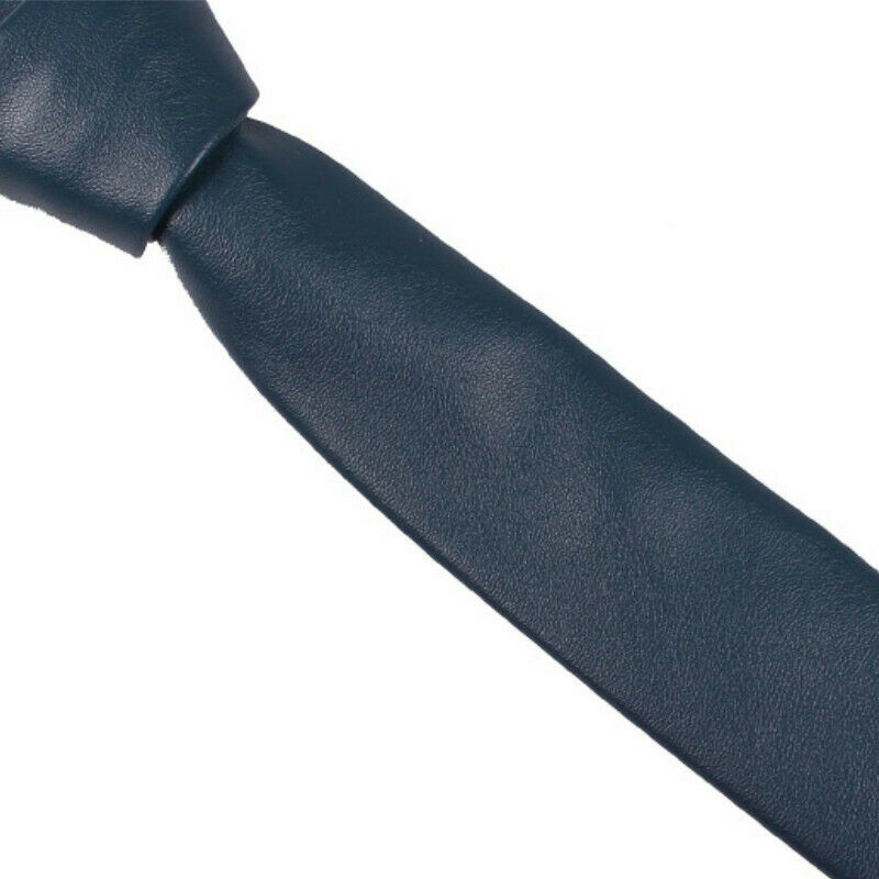 Corbatas de cuero PU informales para hombre, corbatas de de Color sólido, corbata para traje de negocios y boda