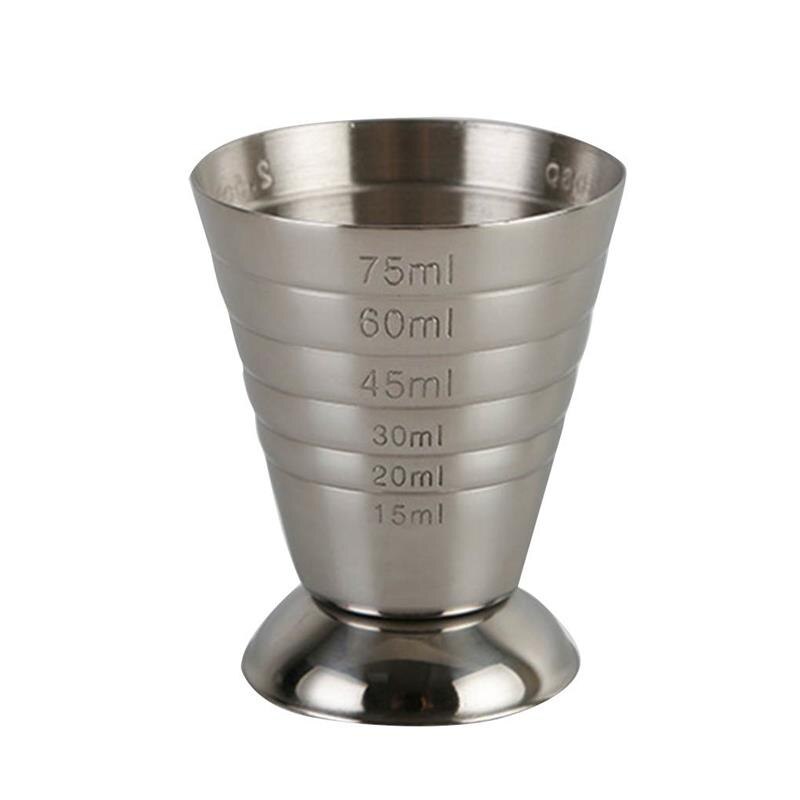 1Pieces Measuring Shot Cup Ounce Jigger Bar Cocktail Drink Mixer Liquor Measuring Cup Measurer Milk Coffee Mug Stainless Steel